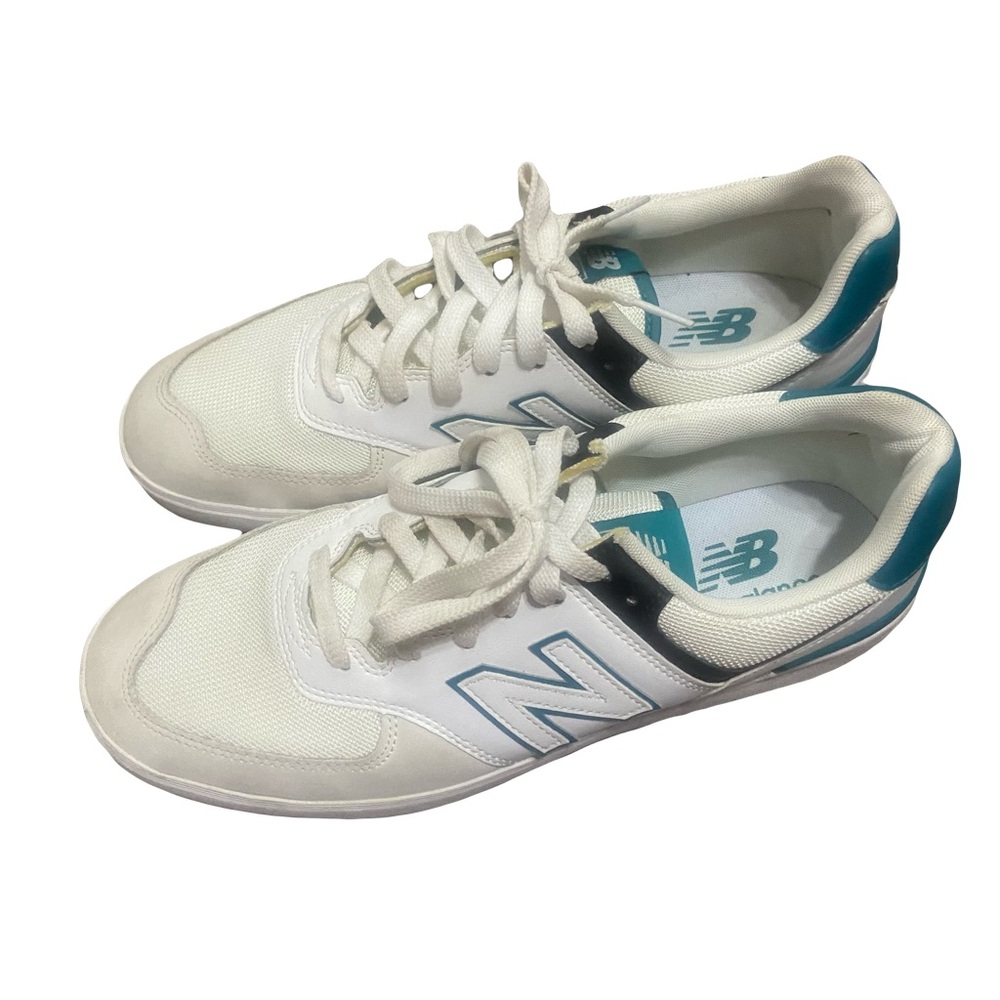 New Balance White and Teal Athletic Shoes
